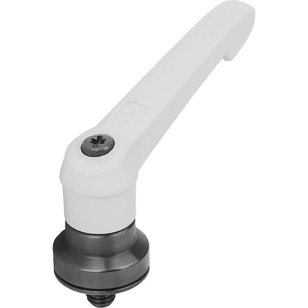 Adjustable Handle W Clamp Force Intensif Size:2 M08X30, Plastic Gray , Comp:Steel Black Oxidized